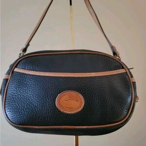 Vintage Dooney & Bourke Black and Tan Crossbody Bag